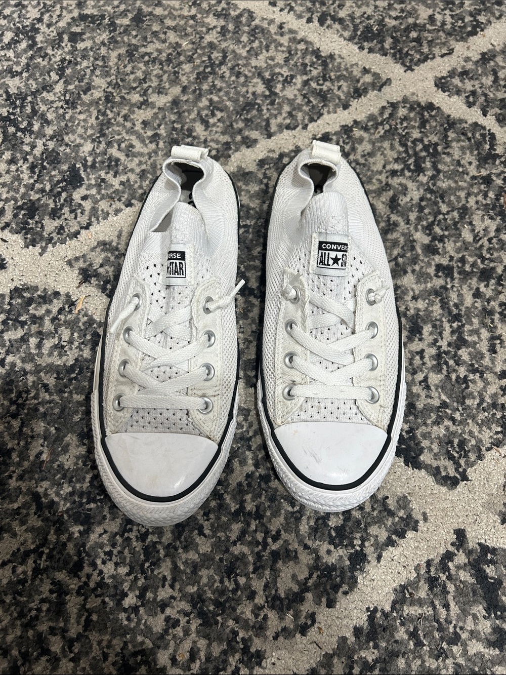 Converse Women’s White Low-Top Canvas Sneakers with Black Accent